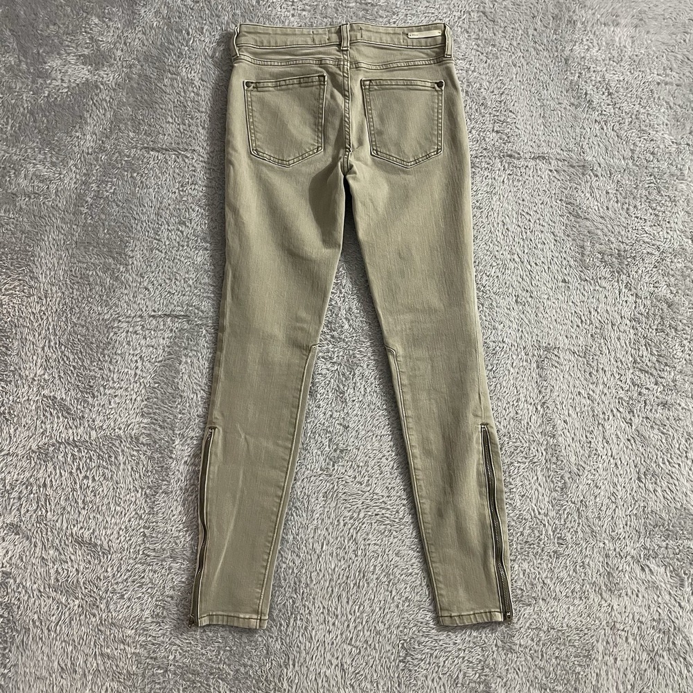 Pilcro And The Letterpress Jeans Womens Size 25 Skinny Olive Green Ankle Zip - Picture 9 of 9
